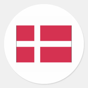 Danmark FLAGGA Internationell Runt Klistermärke