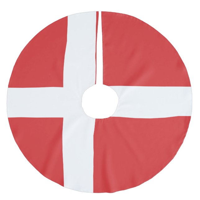 Danmark flagga julgransmatta borstad polyester (Framsidan)