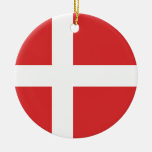 Danmark flagga julgransprydnad keramik