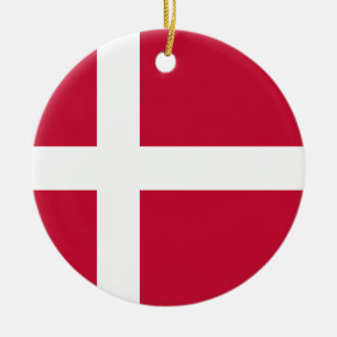 Danmark Flagga Julgransprydnad Keramik