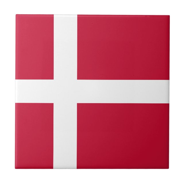 Danmark flagga kakelplatta (Framsidan)