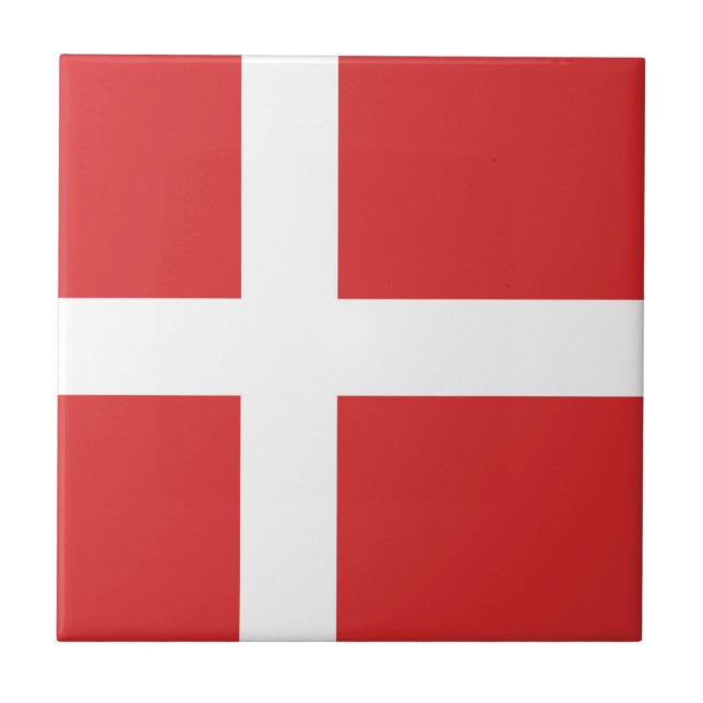 Danmark flagga kakelplatta (Framsidan)