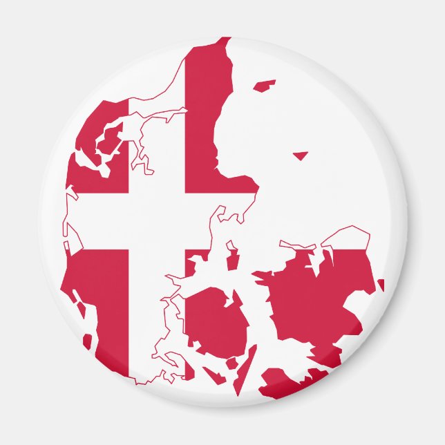 Danmark Flagga karta DK Magnet (Framsidan)
