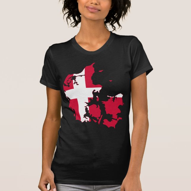 Danmark Flagga karta DK Tee (Framsida)