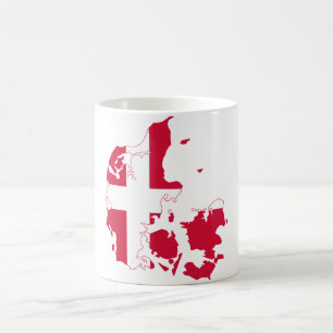 Danmark Flagga Karta Kaffemugg