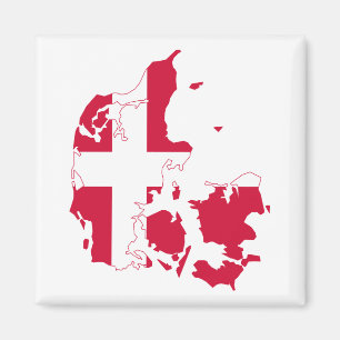 Danmark Flagga Karta Magnet