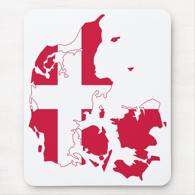 Danmark Flagga Karta Musmatta (Framsidan)