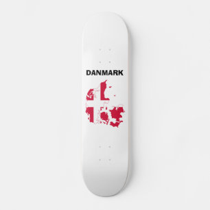 Danmark Flagga Karta Skateboard Bräda 20 Cm