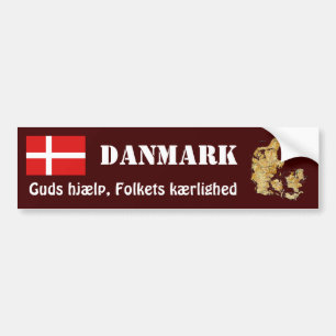 Danmark flagga + Kartabildekal Bildekal