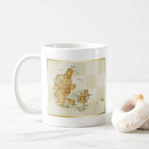 Danmark flagga + Kartamugg Kaffemugg