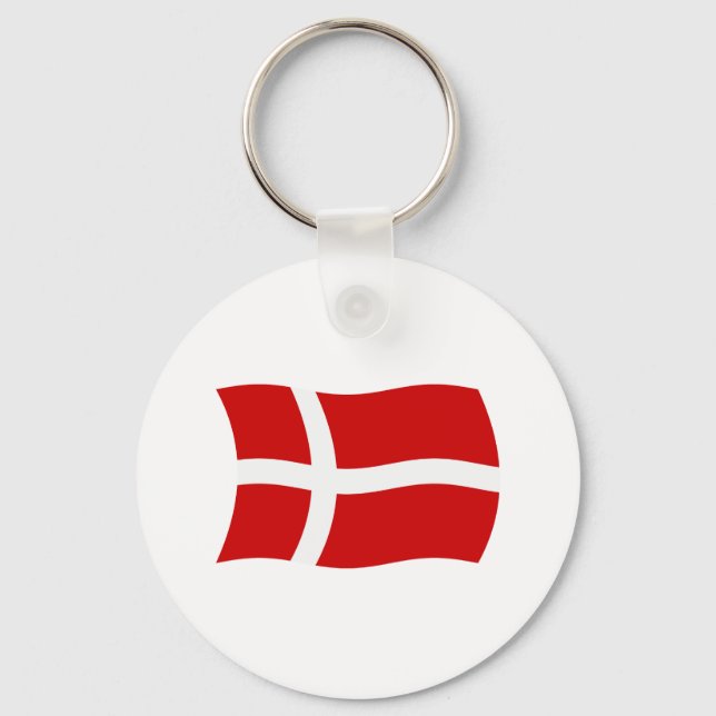 Danmark Flagga Keychain Nyckelring (Framsida)