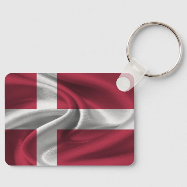 Danmark Flagga Keychain Nyckelring (Framsida)