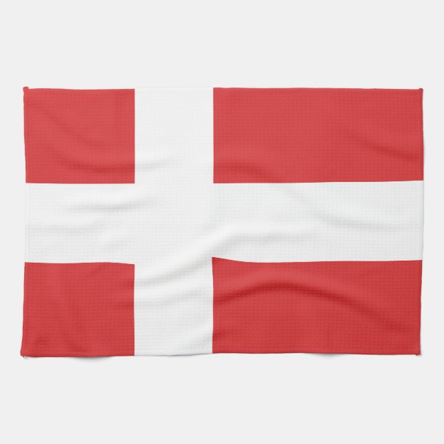 Danmark flagga kökshandduk (Horisontell)