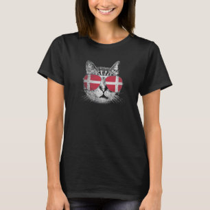 Danmark Flagga Land Roots Cat Pride Manar Kvinnor T Shirt
