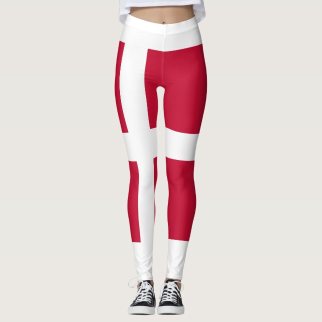 Danmark flagga Leggings (Framsida)