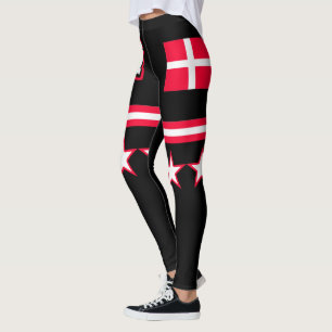 Danmark flagga leggings
