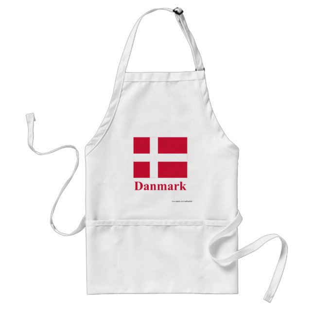 Danmark flagga med namn i danska förkläde (Framsidan)