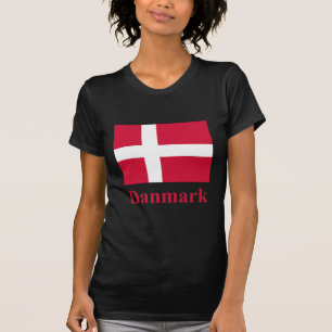 Danmark flagga med namn i danska t-shirt