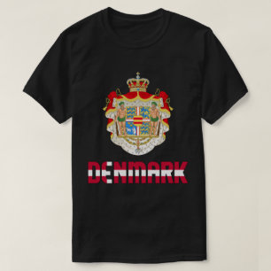 Danmark Flagga och Jacka av Arm Patriotic T Shirt