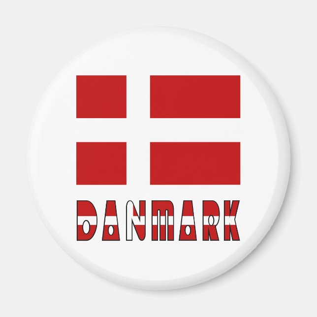 Danmark Flagga & Ord CC Magnet (Framsidan)