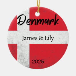 Danmark Flagga Ornament, Personlig Danmark Julgransprydnad Keramik