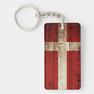Danmark flagga på gammalt Wood korn