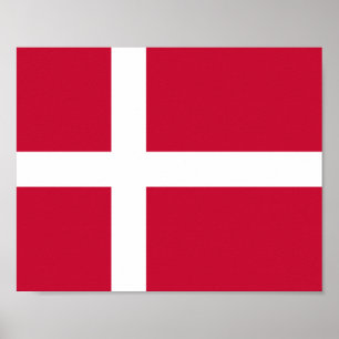 Danmark Flagga Poster