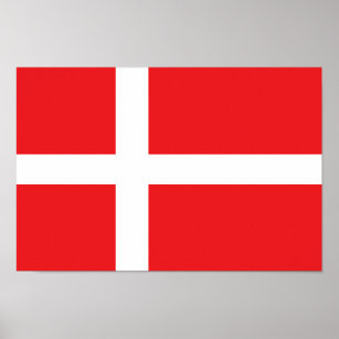 Danmark Flagga Poster