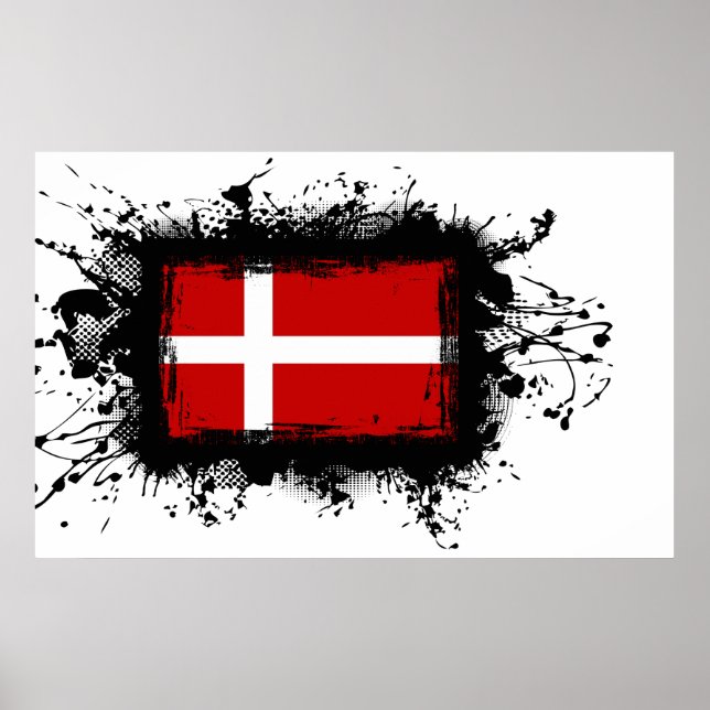 Danmark Flagga Poster (Framsidan)