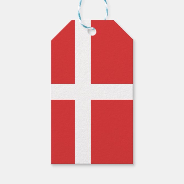 Danmark flagga presentetikett (Framsidan)