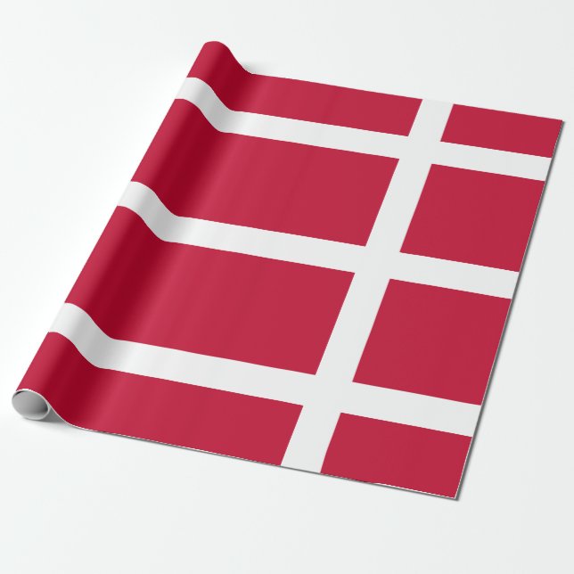 Danmark Flagga Presentpapper (Utrullad)