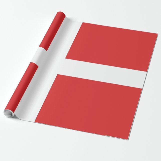 Danmark flagga presentpapper (Utrullad)