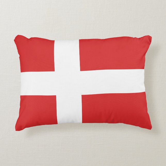 Danmark flagga prydnadskudde (Framsidan)