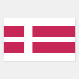 Danmark Flagga Rektangulärt Klistermärke