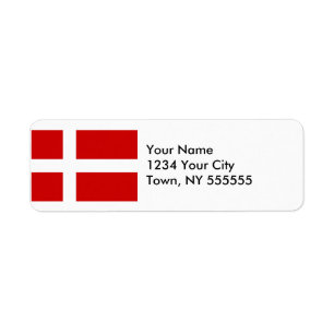 Danmark flagga returadress etikett