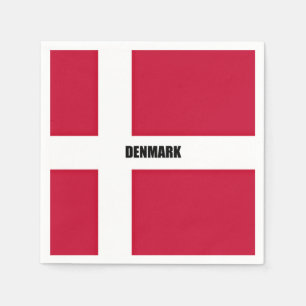 Danmark Flagga (rött och vitt) Pappersservett