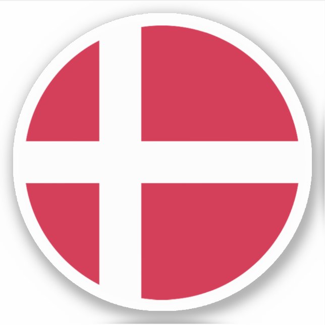 Danmark Flagga Round Sticker Klistermärken (Framsida)
