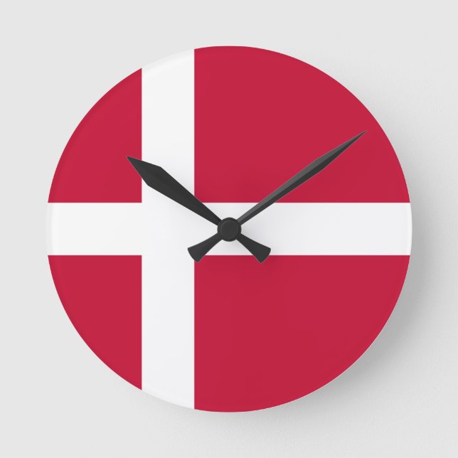 Danmark Flagga Rund Klocka (Framsida)