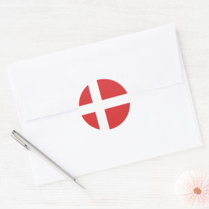 Danmark flagga runt klistermärke