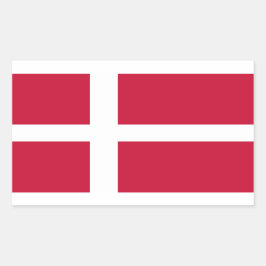 Danmark Flagga Stickers* Rektangulärt Klistermärke