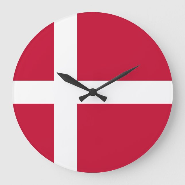 Danmark Flagga Stor Klocka (Framsida)
