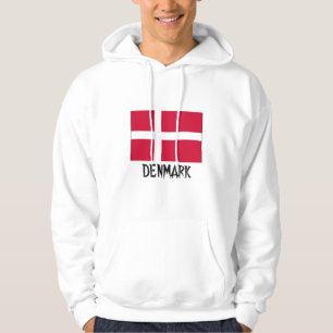 Danmark flagga sweatshirt med luva