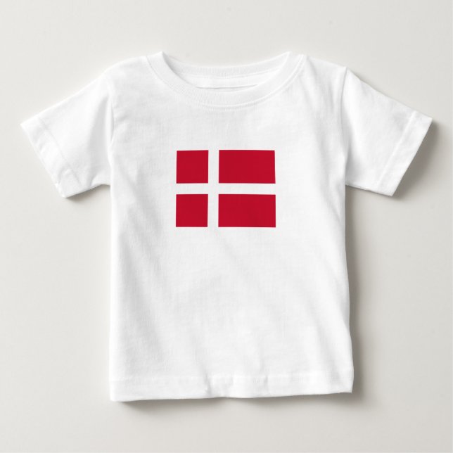 Danmark Flagga T Shirt (Framsida)