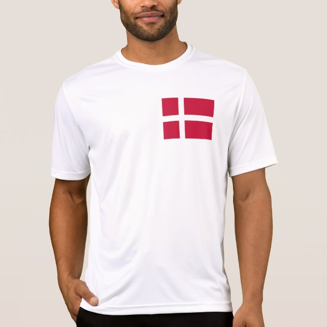 Danmark Flagga T Shirt (Framsida)