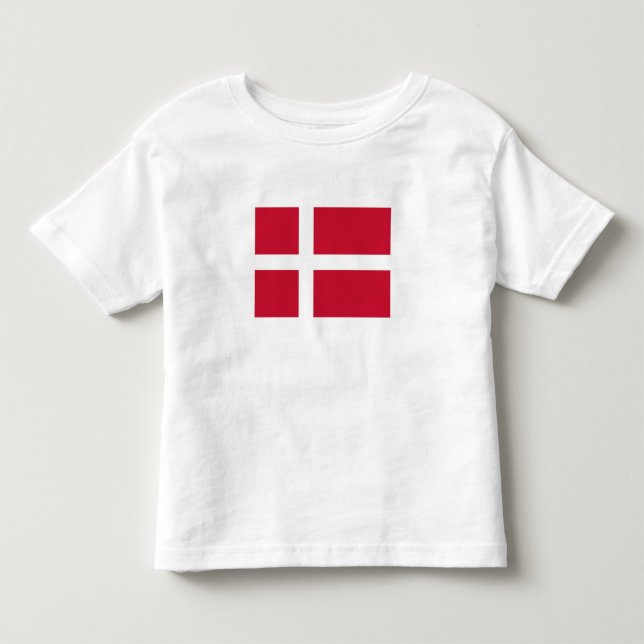 Danmark Flagga T Shirt (Framsida)