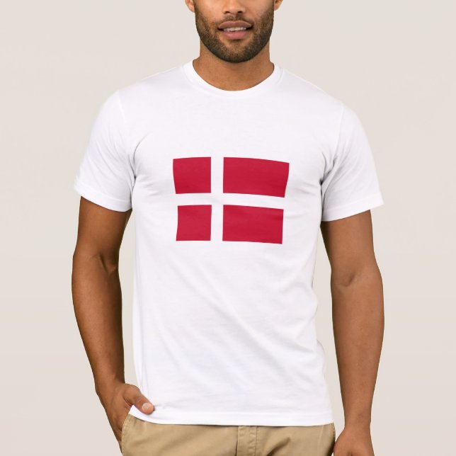 Danmark Flagga T Shirt (Framsida)