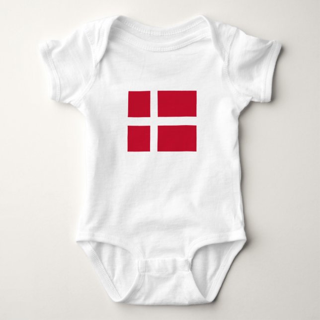 Danmark Flagga T Shirt (Framsida)