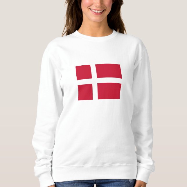 Danmark Flagga T Shirt (Framsida)