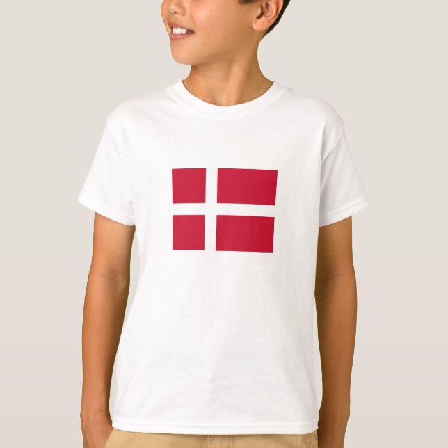 Danmark Flagga T Shirt (Framsida)