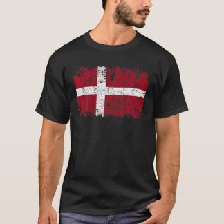 DANMARK Flagga Vintage Distress DANMARK T Shirt